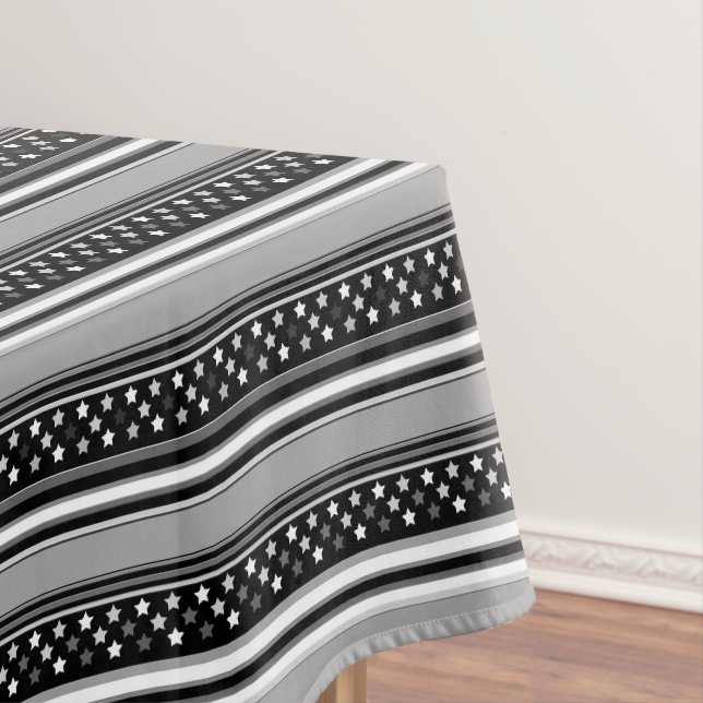 Gestreiftes Muster horizontal mit Sternen Tischdecke (Beispiel)
