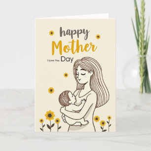 Gestreiftes Mutterumarmungs-Card Karte