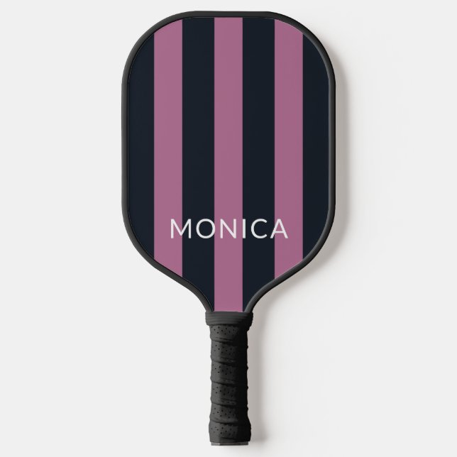 gestreiftes Rosa | individuelle Name Pickleball Schläger (Vorderseite)