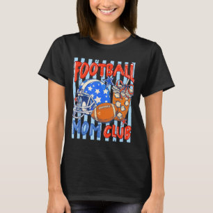 Gestreiftes Schleifen-Fußball-Mutter-Club-Kaffee l T-Shirt
