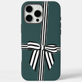 Gestreiftes Schleifen-iPhone-Case in Grün iPhone 16 Pro Max Hülle