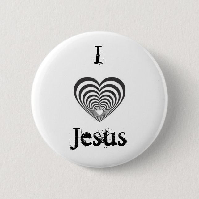 gestreiftes schwarzes Herz, IJesus Button (Vorderseite)