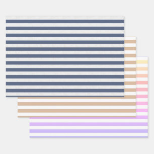 gestreiftes Set von 3 Geschenkpapier Set