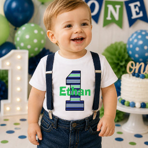 Gestreiftes T-Shirt für Jungen zum ersten Geburtst