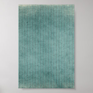 Gestreiftes Teal-Grunge-Muster Poster
