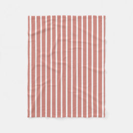 Gestreiftes Terrakotta-Rosa-Weiß Fleecedecke