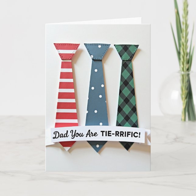 Gestreiftes Vatertag Schlips Karte (Vorderseite)