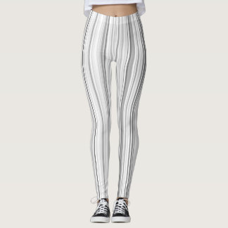 Gestreiftes vertikale Streifen-weißes graues Leggings