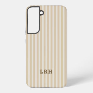 Gestreiftes Vintage-Design mit kleinen Initialen M Samsung Galaxy Hülle
