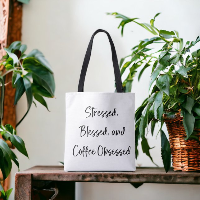Gestresst Gesegnet Kaffee Besessen Skript  (Von Creator hochgeladen)