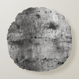Gestresste Grunge-Grau- und Schwarze Textur Rundes Kissen