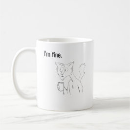 Gestresste Katze, lustige Katzen-Tasse mit Illustr Kaffeetasse