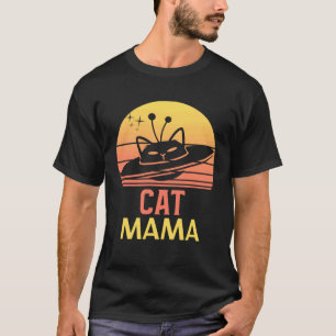 Gestresste Katzenmama im Vintage-Stil der Achtzige T-Shirt