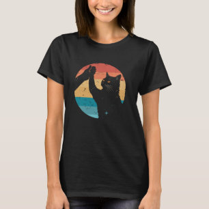Gestresste schwarze Katze, Bester Katzenvater über T-Shirt
