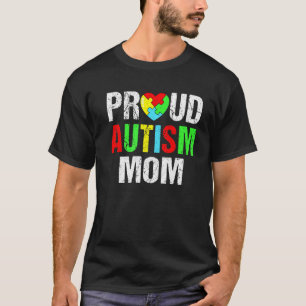 Gestresste stolze Autismus-Mutter-Herz-Familie pas T-Shirt