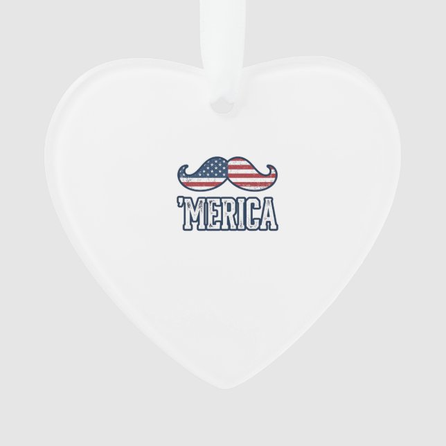 Gestresster Amerika-Schnurrbart Patriotischer Vekt Ornament (Vorderseite)