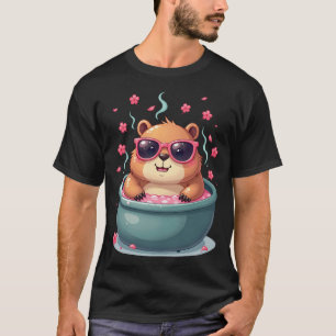 Gestresster Arbeiter Entspannung Capybara Whirlpoo T-Shirt
