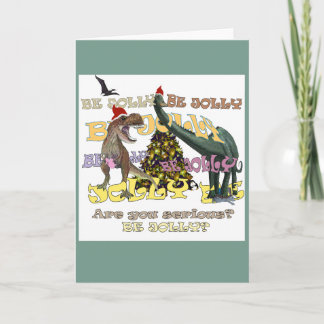 Gestresstes Dinosaurier-Weihnachten Feiertagskarte