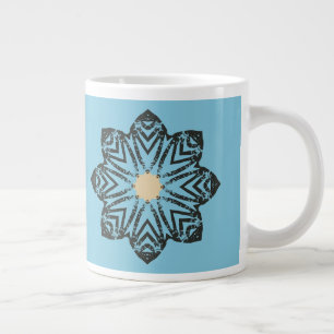 Gestresstes geometrisches Blumenmedaillon Jumbo-Tasse