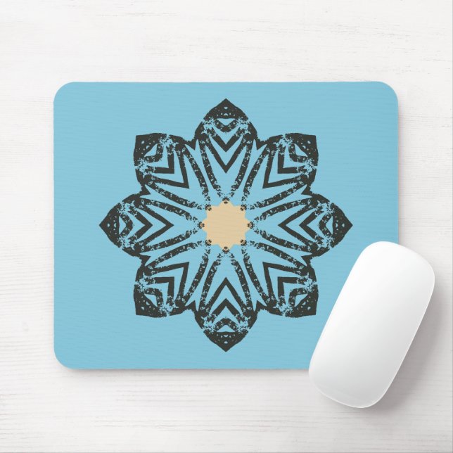 Gestresstes geometrisches Blumenmedaillon Mousepad (Mit Mouse)