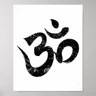 Gestresstes Om Meditation Spiritual Indischer Yoga Poster