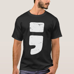 Gestresstes schwarzes Satzzeichen Semikolon T-Shirt