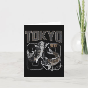 Gestresstes Tokyo Koi Fisch Ästhetisches Design Ja Karte