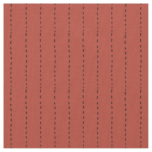 Gestrichelte Linien auf Grau Rot Stoff (Nahaufnahme)