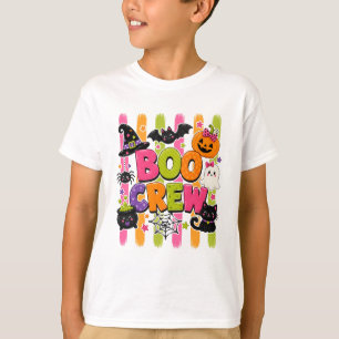 Gestrichelter Halloween-Girly-Boo-Crew-Geist T-Shirt