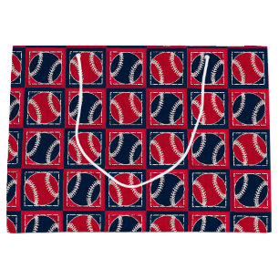 Gestrichen Baseballs 01-GIFT BAG L Große Geschenktüte