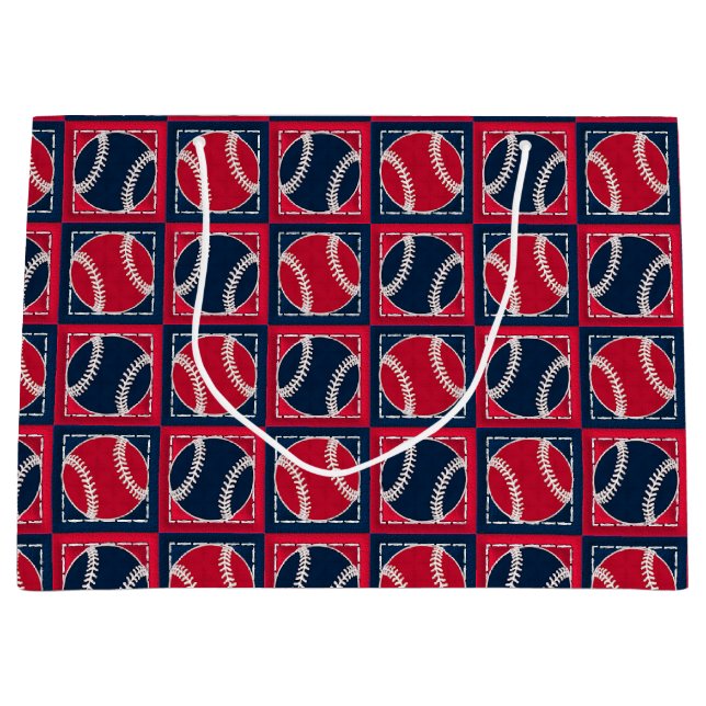 Gestrichen Baseballs 01-GIFT BAG L Große Geschenktüte (Vorderseite)