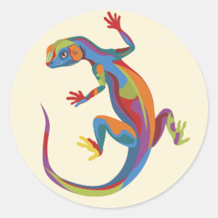 gestrichene Lizard Runder Aufkleber