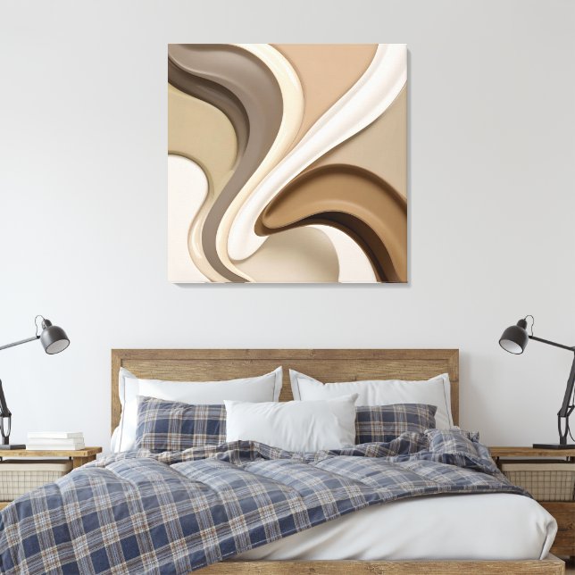 Gestricke Leinwand in stylischer Grafik (Insitu (Schlafzimmer))