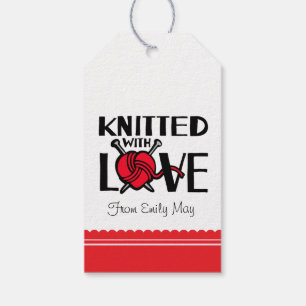 Gestrickt mit Liebeherzwollen nannte Geschenkumbau Geschenkanhänger