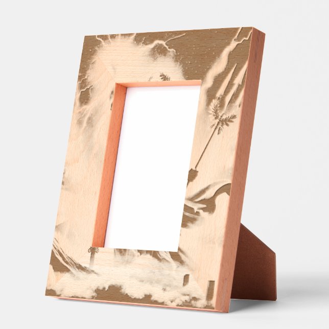 Gestrickte Holzrahmen 4x6 - Personalisiertes Holzf Geätzte Rahmen (Links)