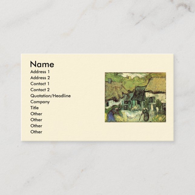 Gestrickte Hütten in Jorgus von Vincent van Gogh Visitenkarte (Vorderseite)