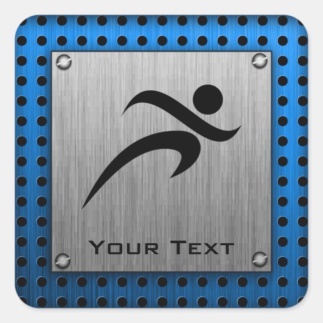 Gestrickte Metallausführung Quadratischer Aufkleber (Vorderseite)