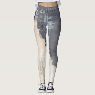 Gestrickte Natur/blaue Creme Leggings