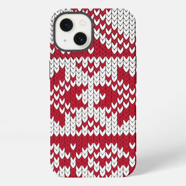 Gestrickte Weihnachten iPhone Hülle (Rückseite)