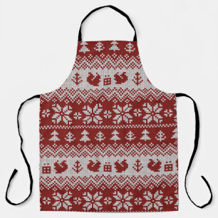 Gestrickte Weihnachten vintage nahtlose dekorative Schürze
