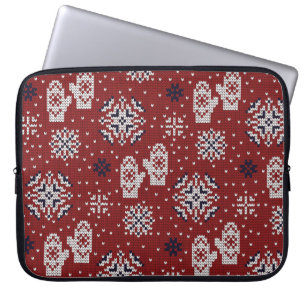 Gestrickte Winter-Weihnachts-Dekorationsmuster Laptopschutzhülle