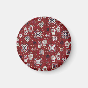 Gestrickte Winter-Weihnachts-Dekorationsmuster Magnet