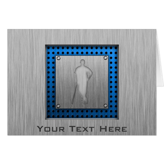 Gestrickter Baseball im Metalllook (Vorderseite (Horizontal))