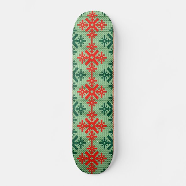 gestrickter hässlicher Weihnachtspulli Skateboard (Vorderseite)