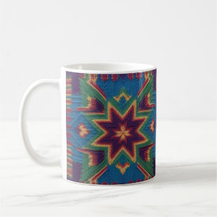 Gestrickter Schmetterling & farbenfrohes florales Kaffeetasse