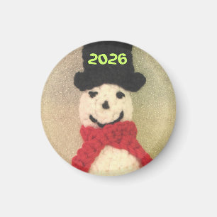 Gestrickter Schneemann-Weihnachtsschmuck Magnet