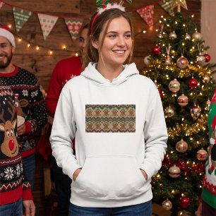 Gestrickter Weihnachtsmann-Weihnachtsmuster Hoodie
