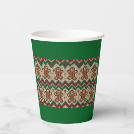 Gestrickter Weihnachtsmann-Weihnachtsmuster  Pappbecher