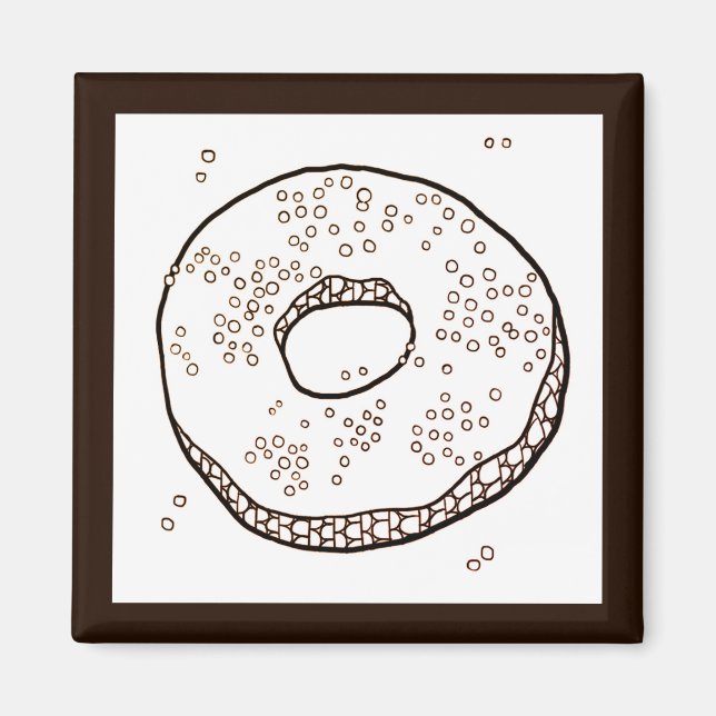 GESTRICKTES DONUT Quadratischer Magnet (Vorne)