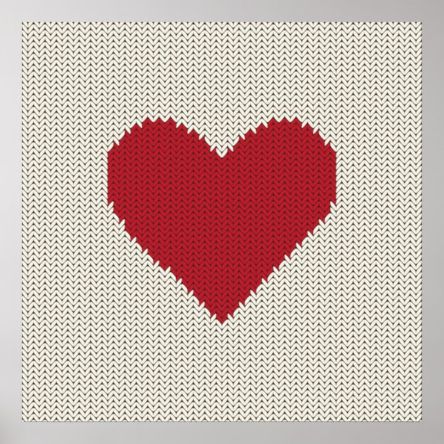 Gestricktes Herz Poster (Vorne)